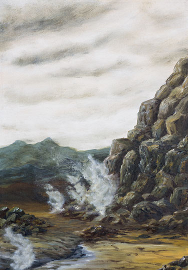 Element Feuer I. 65,5 x 45,5 cm Öl auf Leinwand, 2019