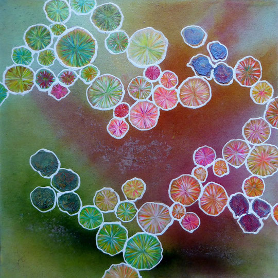 Kristalle,  Acryl auf Leinwand, 50x50cm