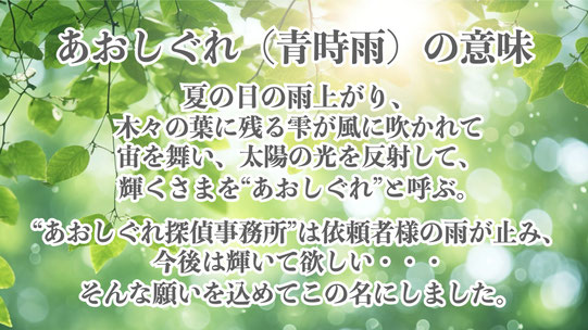 あおしぐれ探偵事務所の由来
