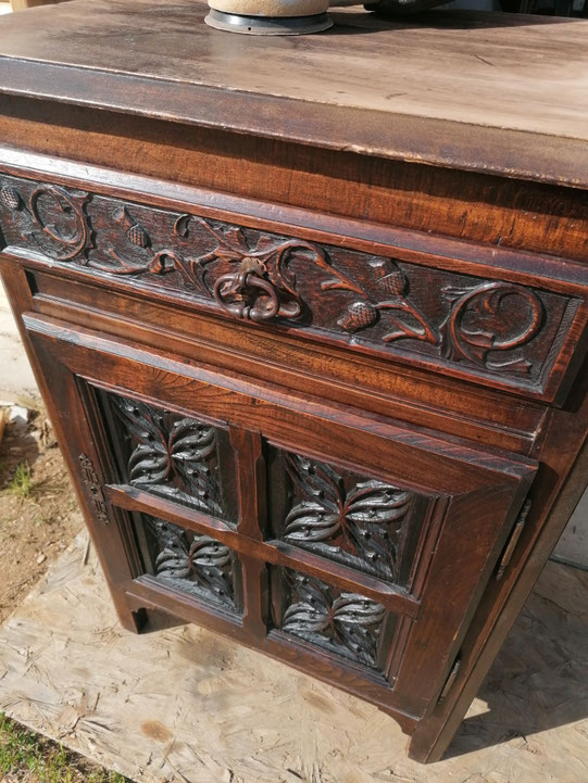 relooking de meubles confiturier le mans sarthe patine beige