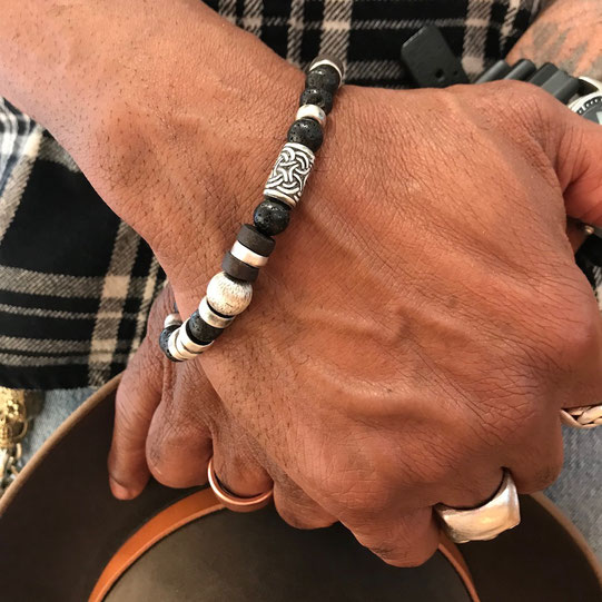 Naturstein Halbedelstein Kugel Armband Mann Frau