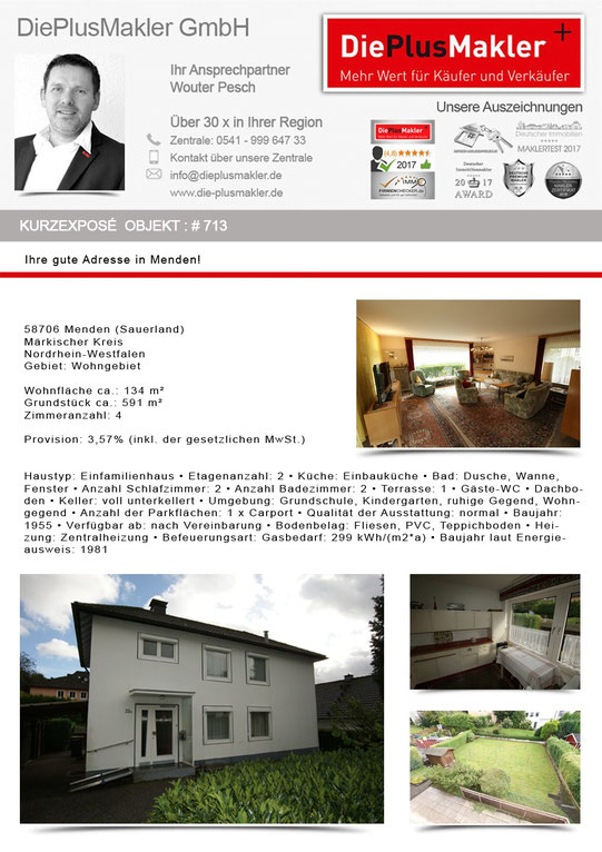 713 - VERKAUFT - HAUS KAUFEN IN MENDEN HAUSVERKAUF HAUSKAUF HAUS VERKAUFEN - IHR ...