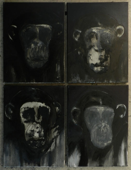 apen monkeys (4 X 30 cm. x 40 cm.)