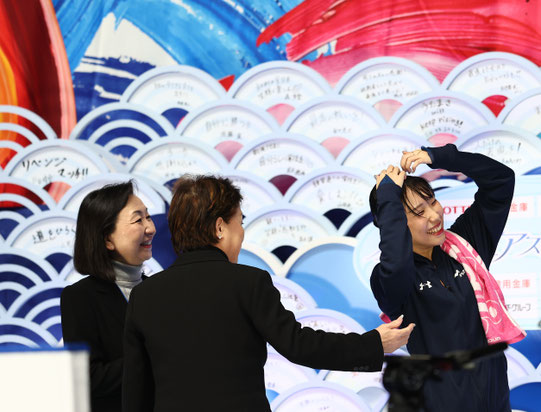 Mai Mihara dans le Kiss&Cry / © Rumi Hirakiuchi
