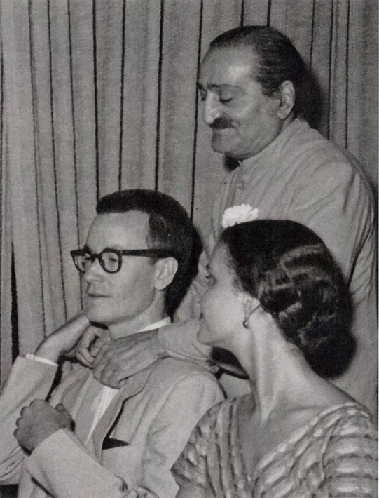 22nd July 1956 - Longchamps Restaurant, New York. Baba with Tex and Marie Adair.