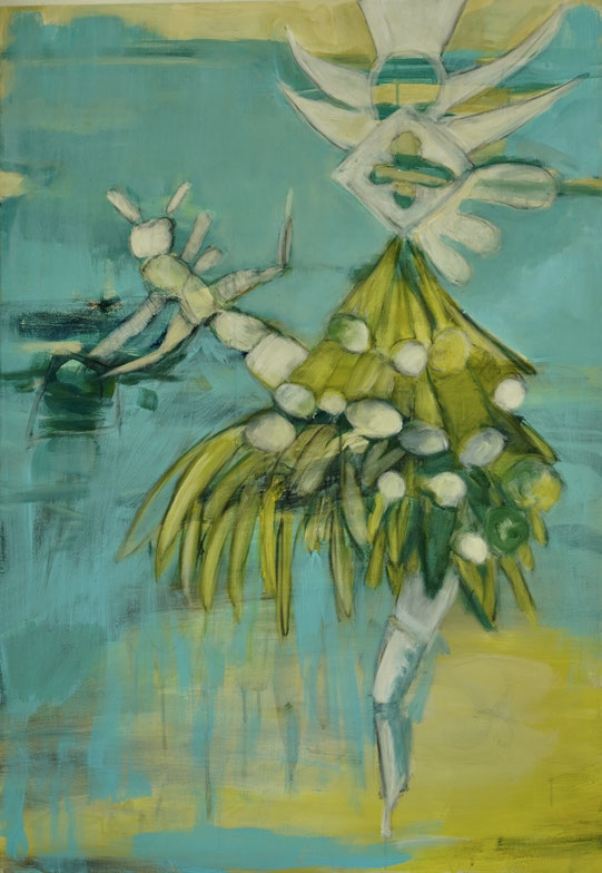 Sans titre bleu et jaune, 2026 Acryl auf Leinwand 117x80