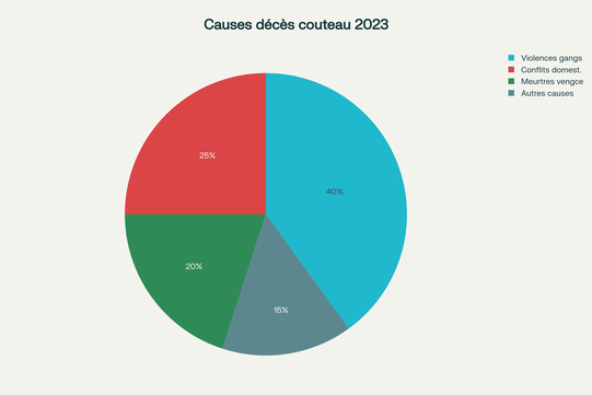 Répartition des causes de décès par arme blanche dans le monde, 2023