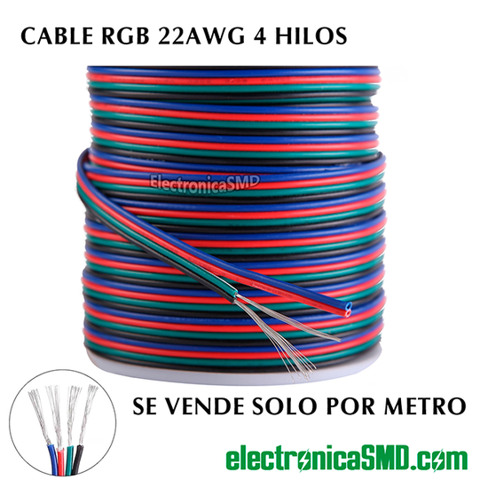 cable rgb 4 hilos guatemala 22awg WS2812B, cable 22awg guatemala, electronica, electronico