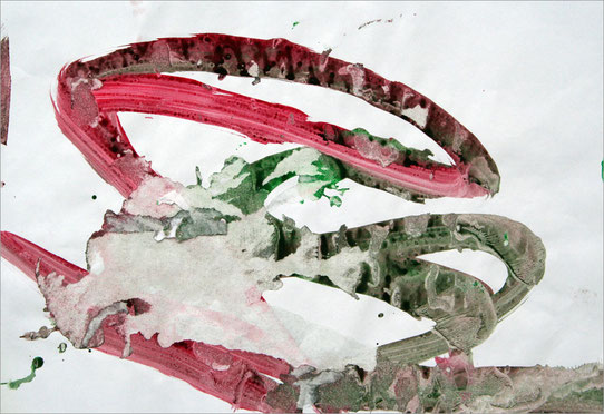 Tilda 0119, 2008, 13 x 45 cm, Fingerfarben auf Papier