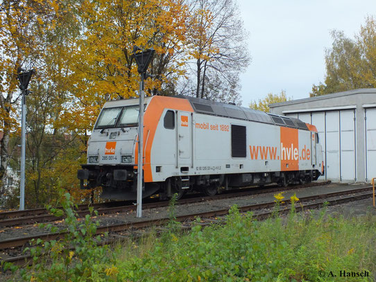 Am 20. Oktober konnte 285 001-4 der hvle in Chemnitz Küchwald