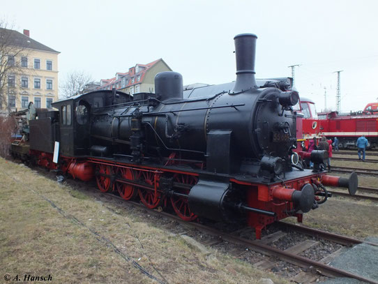 Ein Exemplar der preußischen G7 steht im Bw Dresden Altstadt. Auch zum 5. Dresdner Dampfloktreffen am 6. April 2013 war 55 669 zu sehen