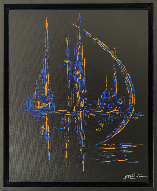 Sensibilités - Eric Delahaye - acrylique au couteau sur toile - 33x41 cm - série Vibrations - 2025