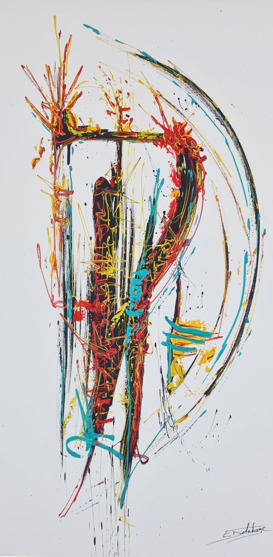 Energies intérieures - Eric Delahaye - acrylique sur toile - 40x80 cm - série Effusion - 2025