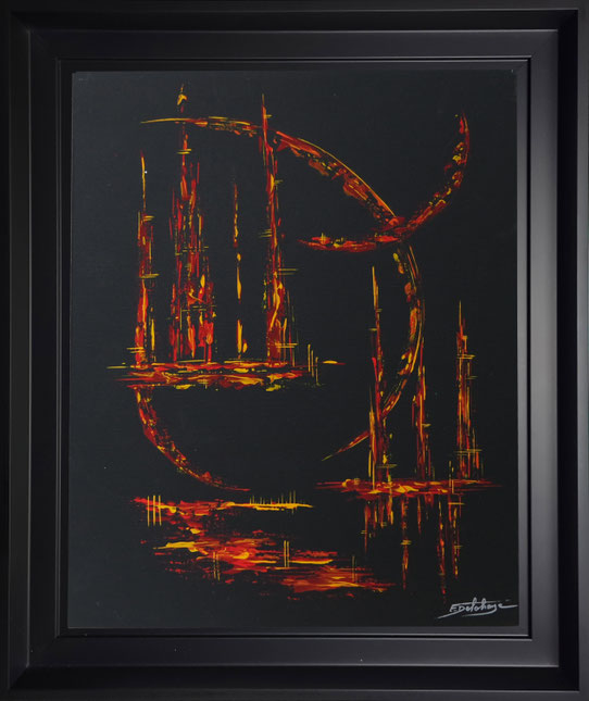 Vivant - Eric Delahaye - acrylique au couteau sur toile - 33x41 cm - série Vibrations - 2025