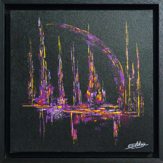Exalté - Eric Delahaye - acrylique au couteau sur toile - 30x30 cm - série Vibrations - 2025