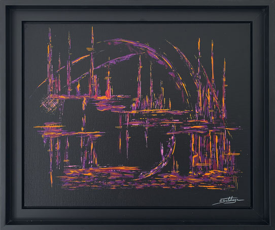 Fulminant - Eric Delahaye - acrylique au couteau sur toile - 33x41 cm - série Vibrations - 2025