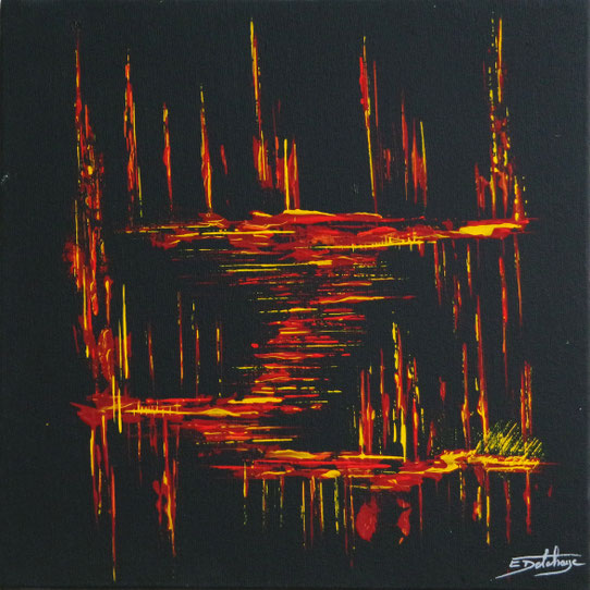 Optimiste - Eric Delahaye - acrylique au couteau sur toile - 30x30 cm - série Vibrations - 2025