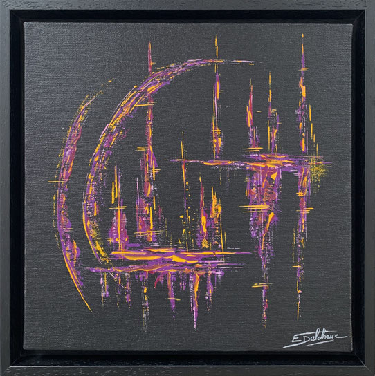 Nostalgique - Eric Delahaye - acrylique au couteau sur toile - 30x30 cm - série Vibrations - 2025
