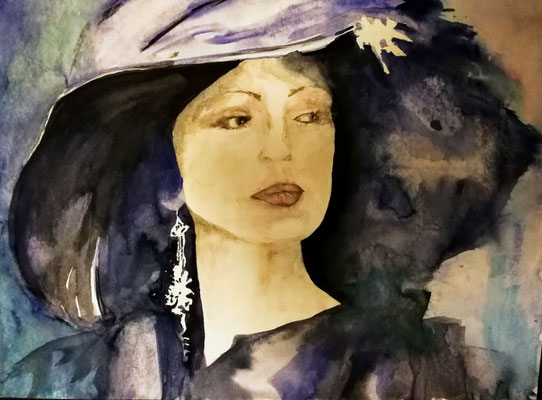 Frau mit Ohrring