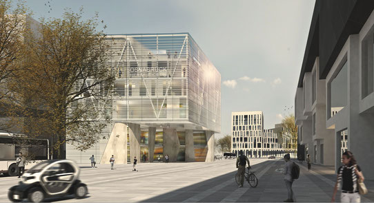 Wettbewerb neumarkt osnabrück perspektive drahtler architekten planungsgruppe visualisierung architektur