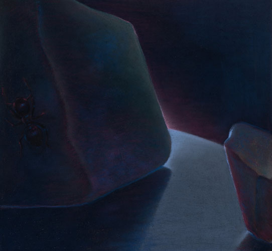 Steine, 2024, Pastell auf Leinwand, 63x58cm 