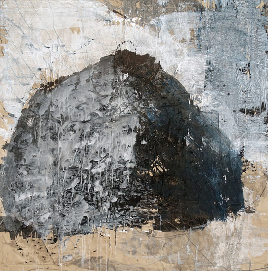 "19-083" - Acrylique/krafts encollés, 150 x 150 cm, 2019