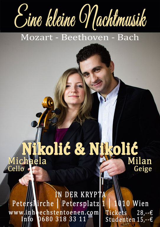Nikolic & Nikolic - Eine kleine Nachtmusik  Mozart, Beethoven, Bach  in der KRYPTA