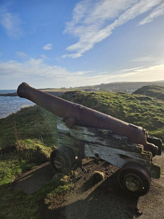 Eine Kanone aus dem alten Fort und ein Suchbild
