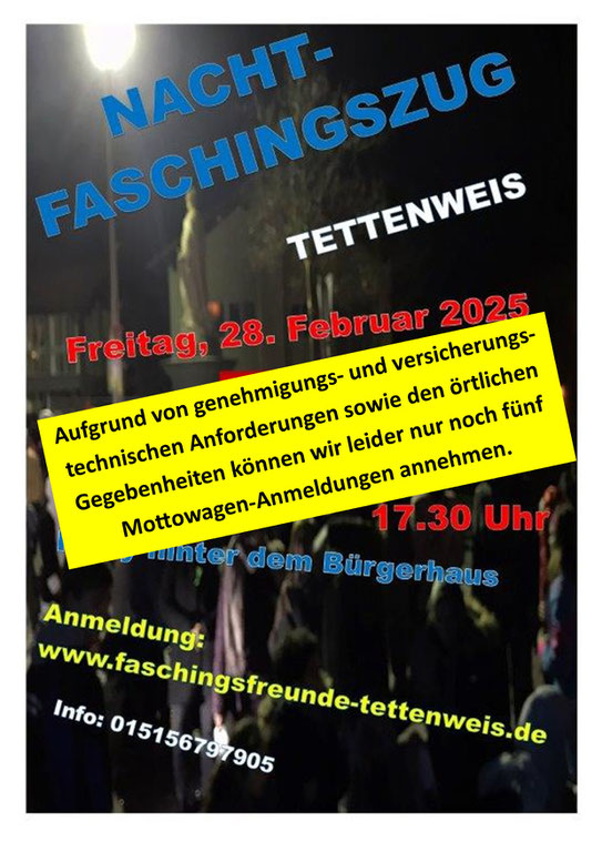 Alle bisherigen Anmeldungen sind fix!