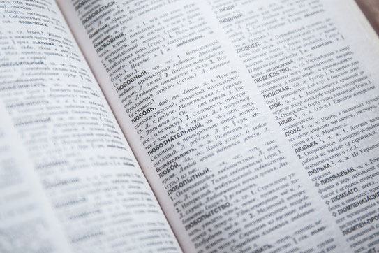 たくさんの単語が載った辞書
