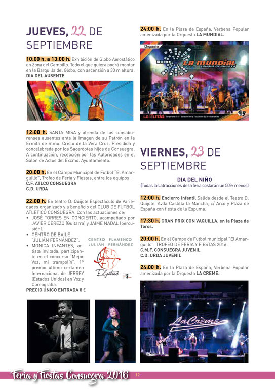 Feria y Fiestas de Consuegra Programa