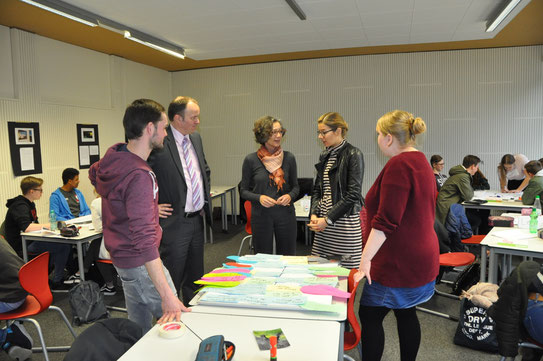 Frau Bildheim und Herrn Horstmann (Projektleitung), Herr Gerken (Sparkasse Westmünsterland)