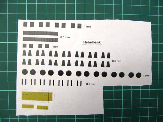 (c) W. Fehse - Modellbogen mit Hebelbank als zentrales Stellwerkselement, hier Stellwerk Waldheim