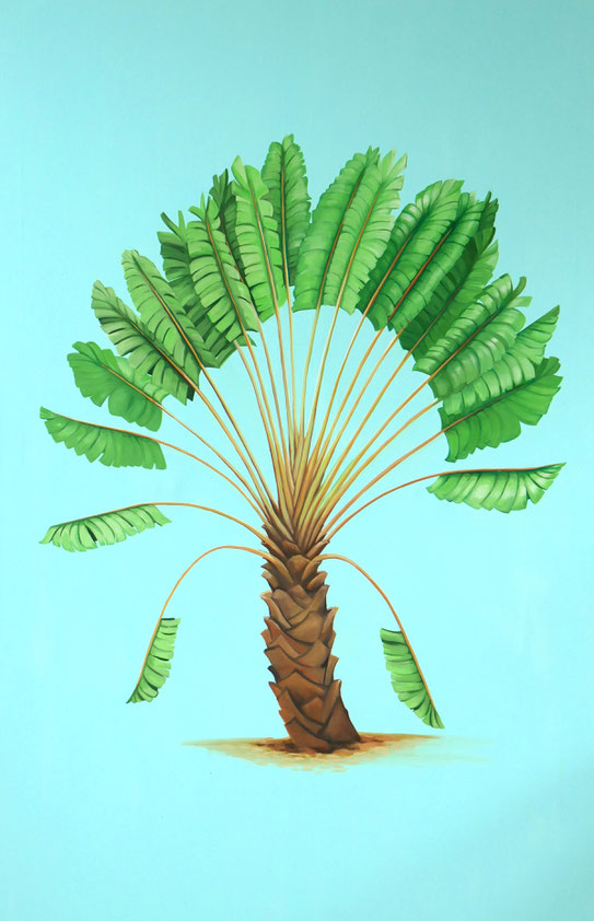 Palm trees Part I, 2014, Öl auf Nessel, 200 x 130 cm