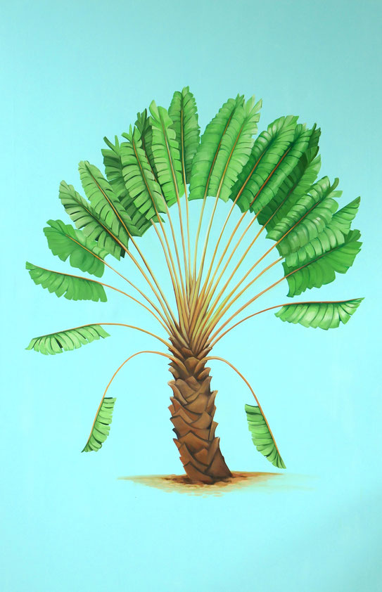 Palm trees Part I, 2014, Öl auf Nessel, 200 x 130 cm