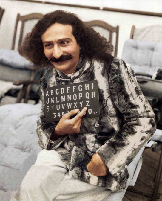 1. Meher Baba on board the S.S. Bremen on arrival in New York harbour in 1932. Colourized by Cherie Plumlee and courtesy of the Glow International magazine - front cover Fall 2018