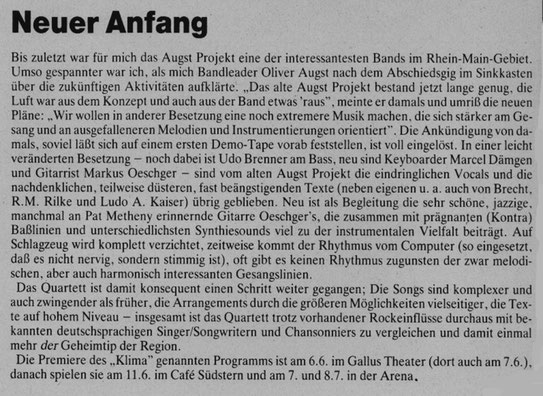 W. Krampf im Livemagazin Frankfurt, Juni 1989