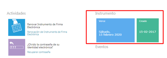 Vencimiento firma electronica
