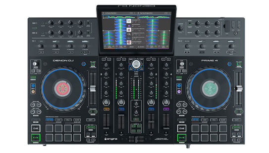 DENON PRIME 4 DJ CONTROLLER MIT 10" DISPLAY UND USB/SD CARD SLOTS