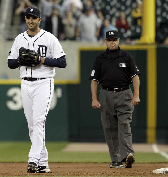 Armando Galarraga e Jim Joyce (Paul Sancya, Associated Press)