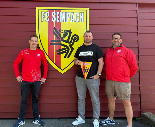V.l.n.r Raphael Helfenstein (Sportchef), Lukas Kamber (Cheftrainer), Ado Agovic (Präsident)
