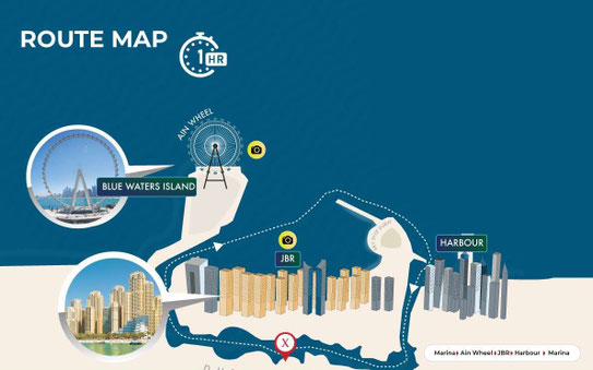 Route Map 1 Stunde Sportboottour