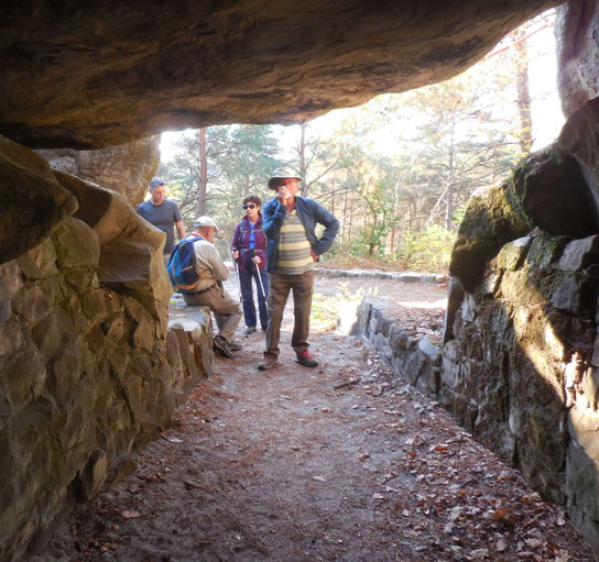 petite pause devant l'entrée avant de pénêtrer dans ce long boyau minéral