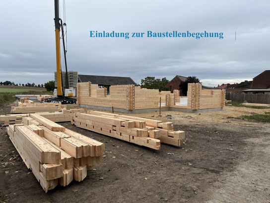 Baustelle - Blockhausbau - Holzhaus in Blckbauweise