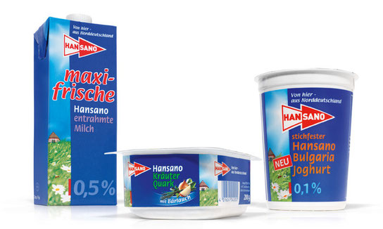HANSANO - Milch - maxi Frische - Kräuter Quark - Jogurt - Relaunch - Regional - Norddeutschland - Packaging - Design - DesignKis - 2006 - Verpackung