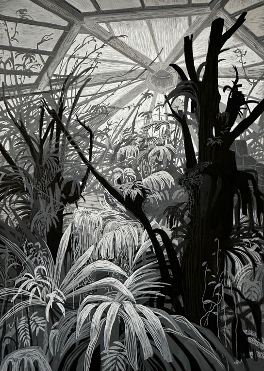 Asta Rode, Elysium1, Acrylstift auf Leinwand, 100x140 cm, 2026       