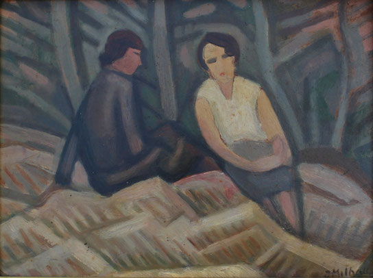 Jean Milhau, Les deux amies, 1927, signé en bas à droite (190x270)