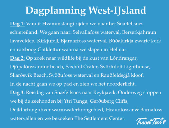 Dagplanning West-IJsland