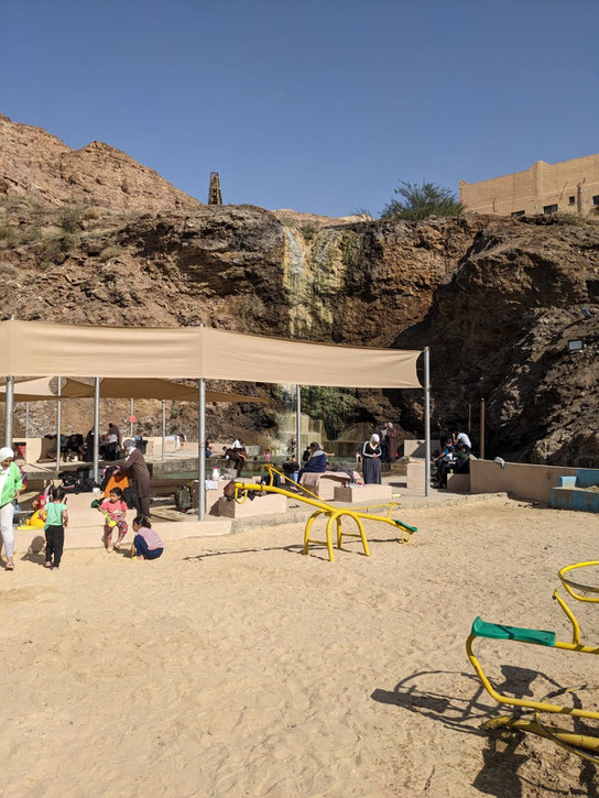 Shade area for kids, and a playground