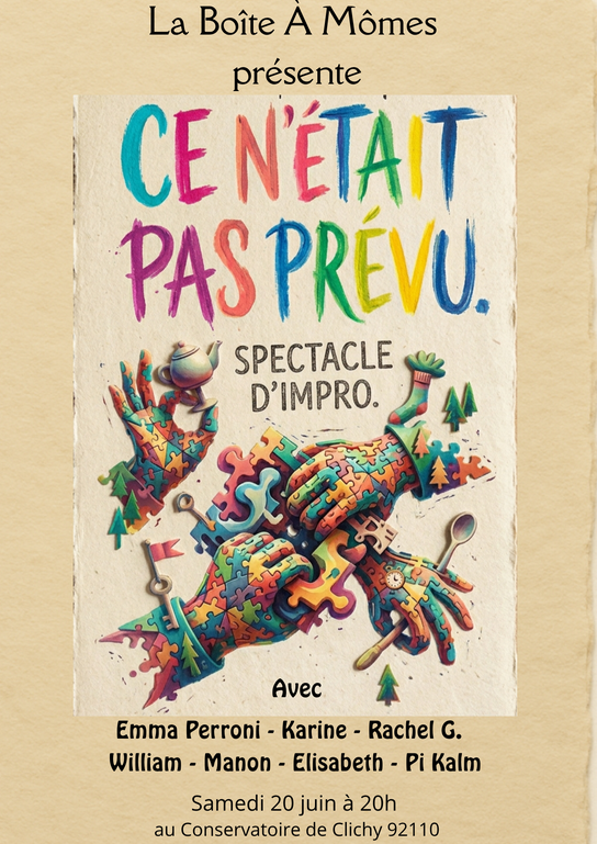 SPECTACLE THÉÂTRE ADULTES LE 20 JUIN 2026 AU CONSERVATOIRE DE CLICHY